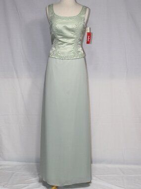 Juliet #1031 Satin & Chiffon Mother of Bride or Groom Dress-Size 3X-SAGE-NWT